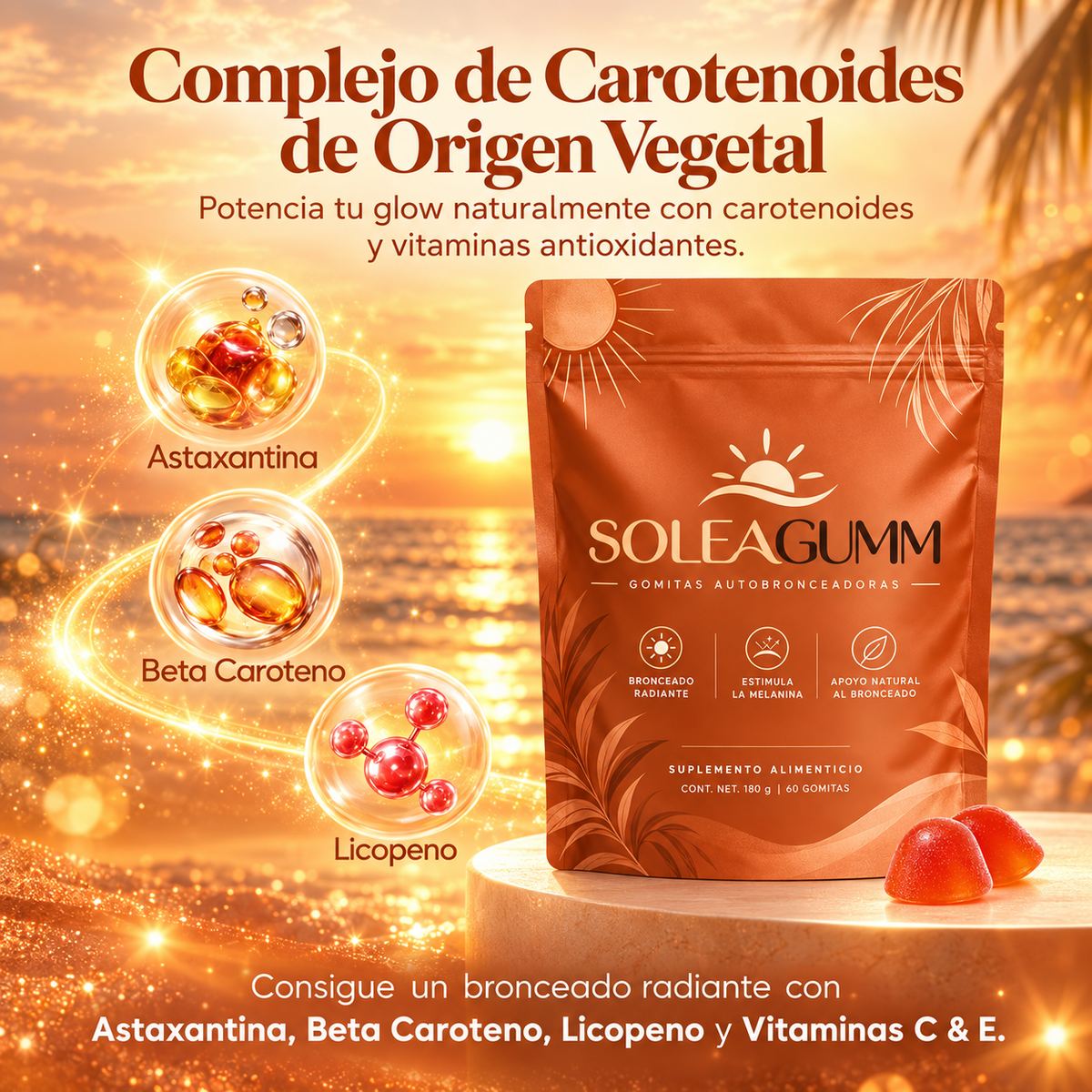 SoléaGumm | Gomitas Autobronceadoras para un Tono Dorado Natural