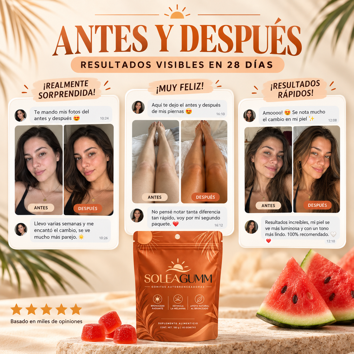 SoléaGumm | Gomitas Autobronceadoras para un Tono Dorado Natural